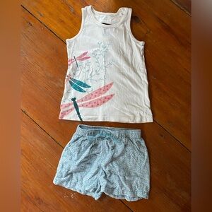 Tea Set with Dragonfly Design - White and Blue